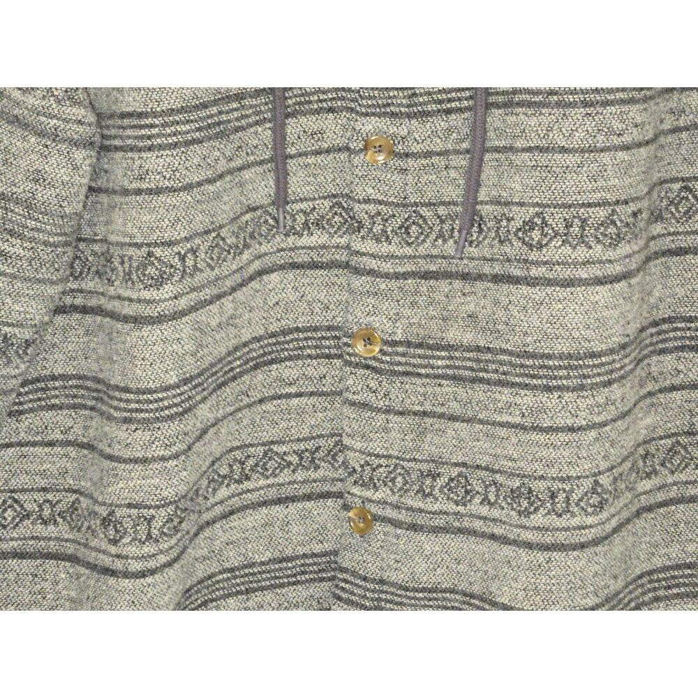 Aéropostale Button Front Hooded Sweater Men’s M Gray Stripe Pattern - Picture 7 of 9